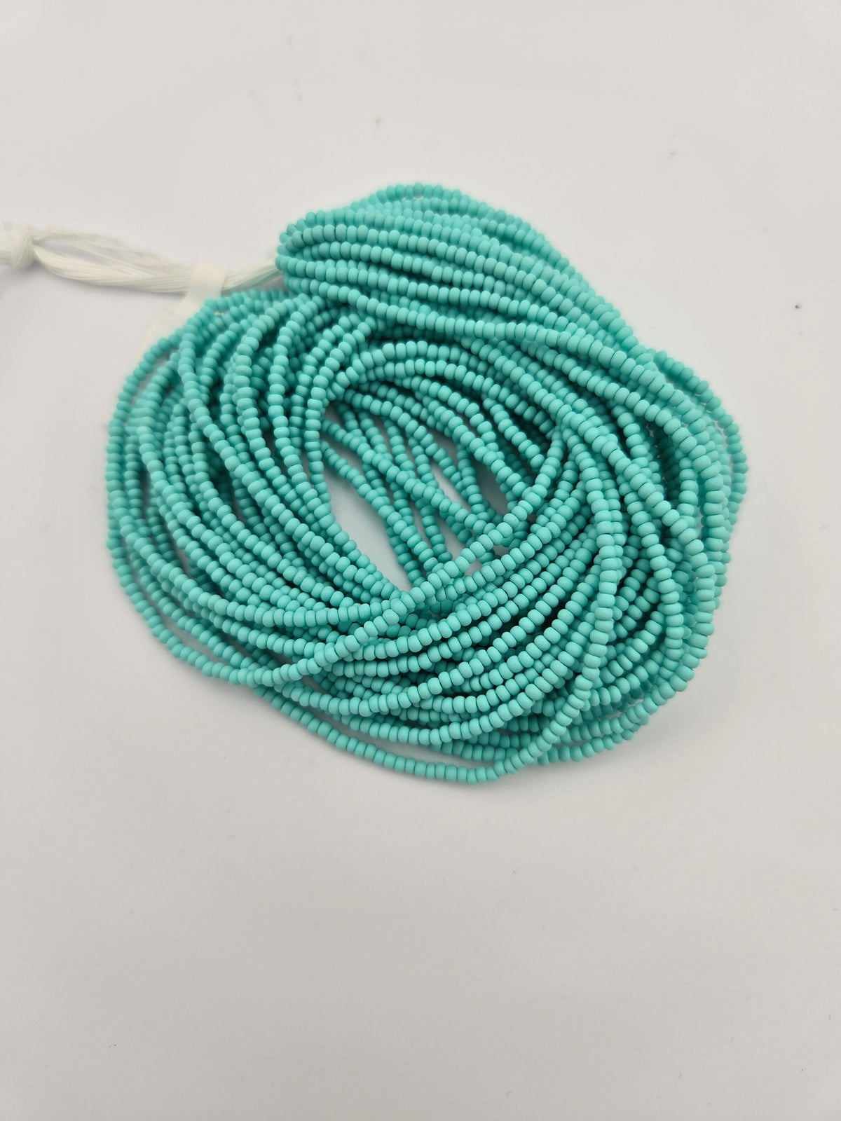 Czech 11/0 PermaLux Dyed Chalk Mint Matte Strung