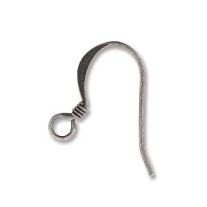 Hook Ear Wire 18 MM W Coil Ant Silver Plate 50 pcs