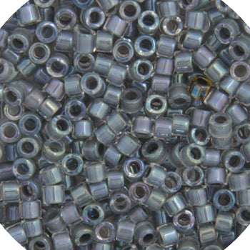 Miyuki Delica 11/0 5.2g vial Dark Grey AB Lined-Dyed