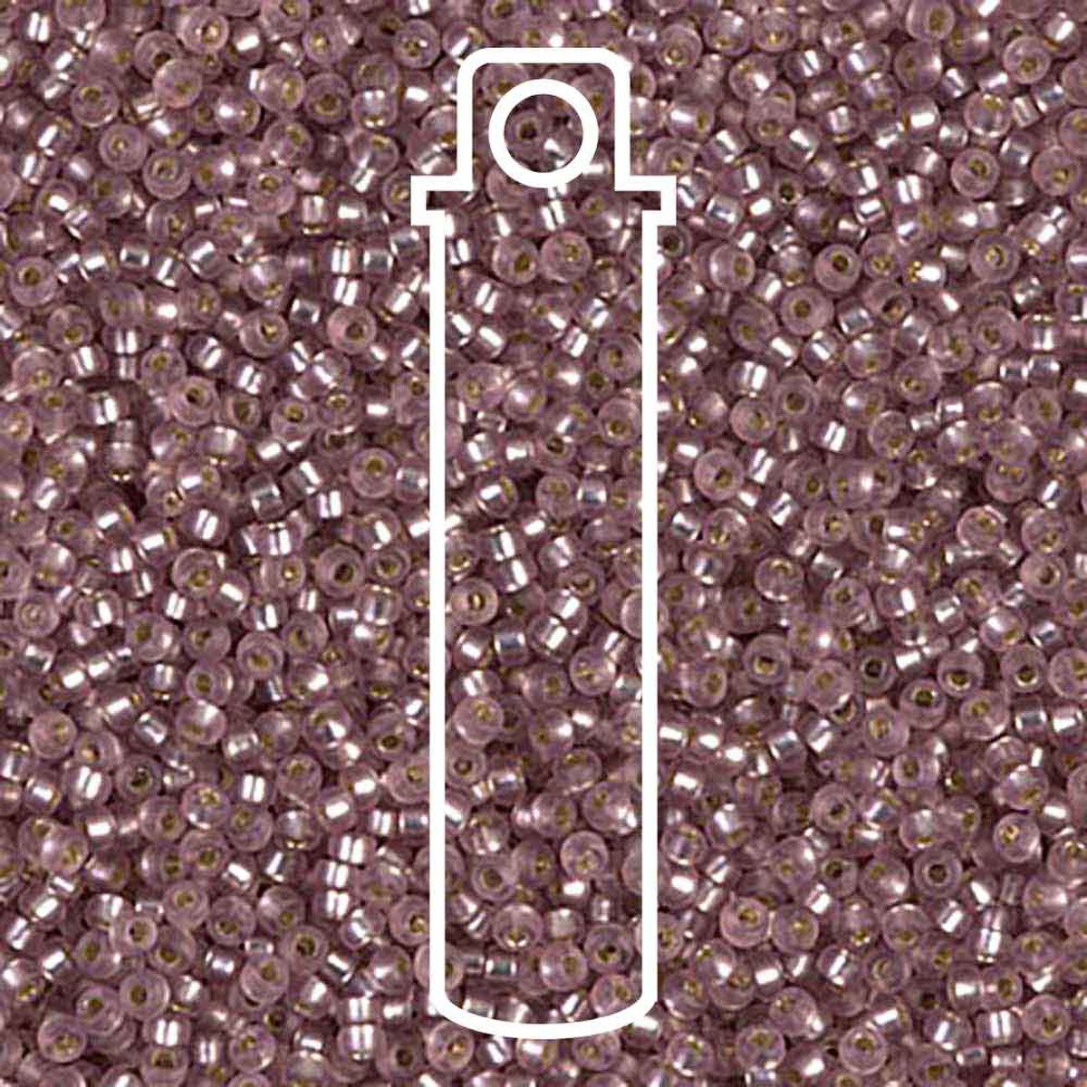Miyuki Round 15/0 Matte Silver-Lined Smoky Amethyst 8.2 Gm/Tb