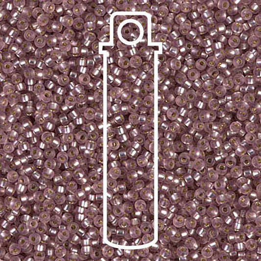 Miyuki Round 15/0 Matte Silver-Lined Smoky Amethyst 8.2 Gm/Tb