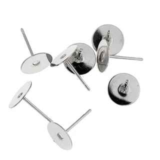 Ear Post Flat 8mm Nickel Color LF/NF