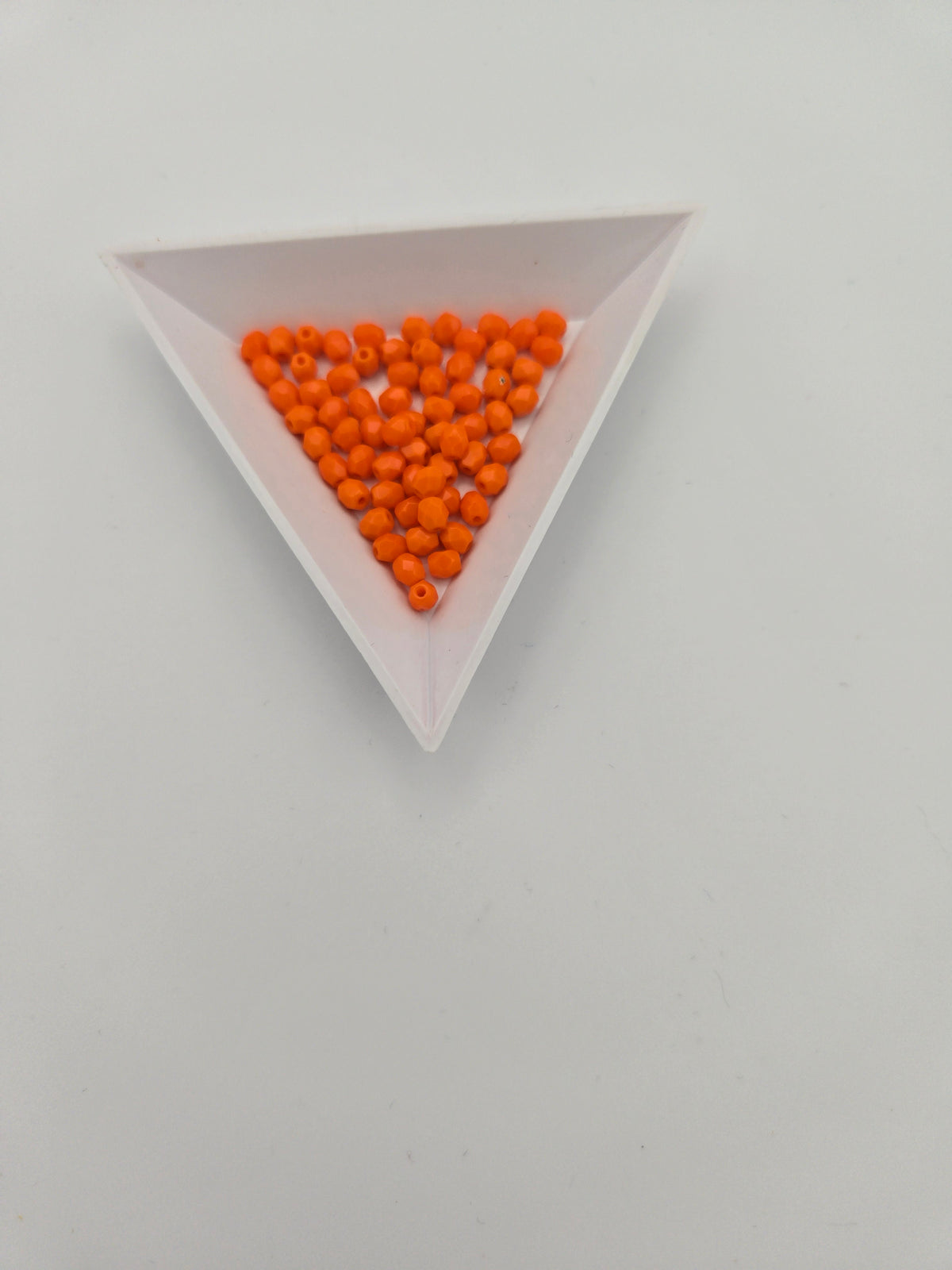 Fire-Polished Glass, Op. Lt. Orange, 4mm Faceted Round, Approx. 100 per bag.