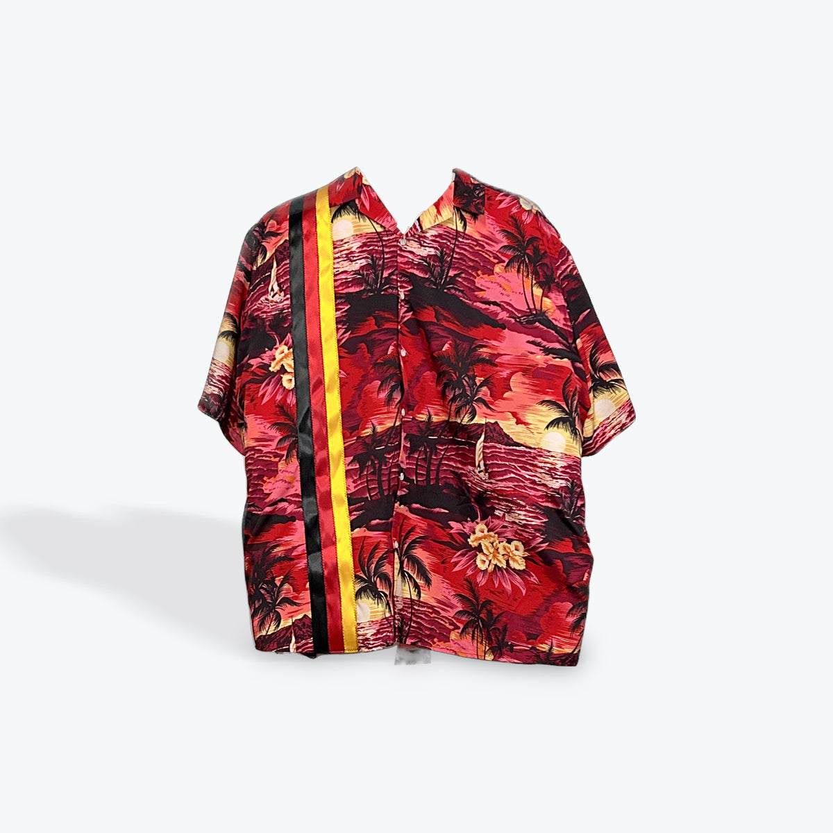 Adult Ribbon Shirt Red Hawaiian Size 4XL