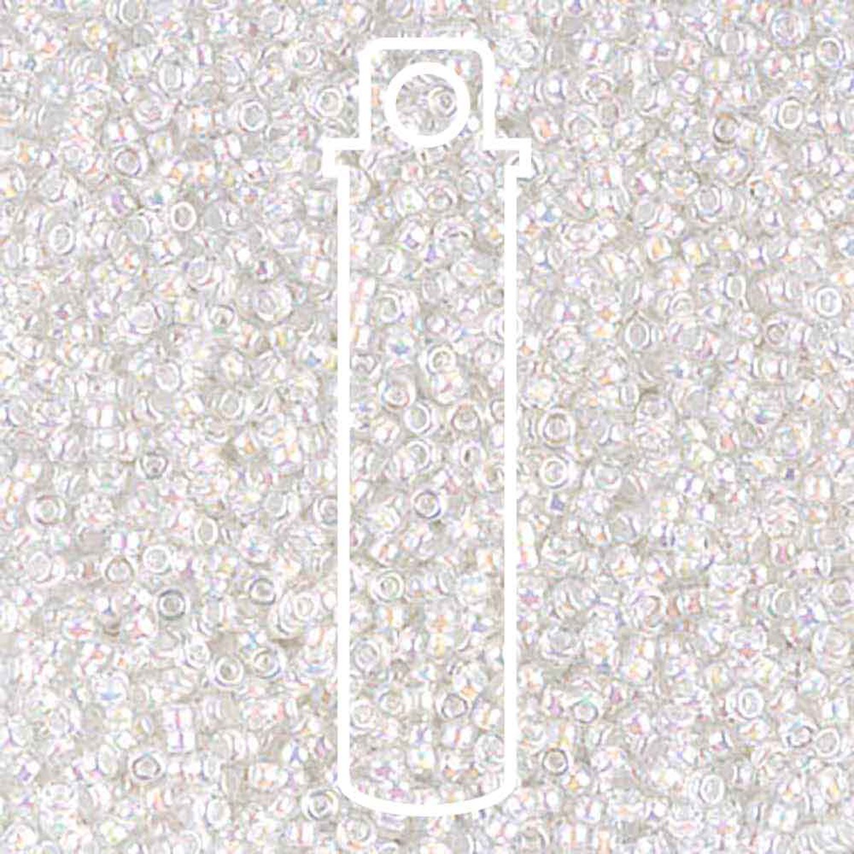 Miyuki Round 15/0 White Lined Crystal Ab