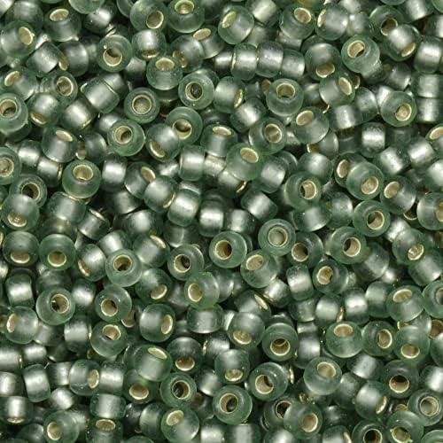 Miyuki Round 15/0 Semi-Matte Silver-Lined Light Green  8.2 Gm/Tb