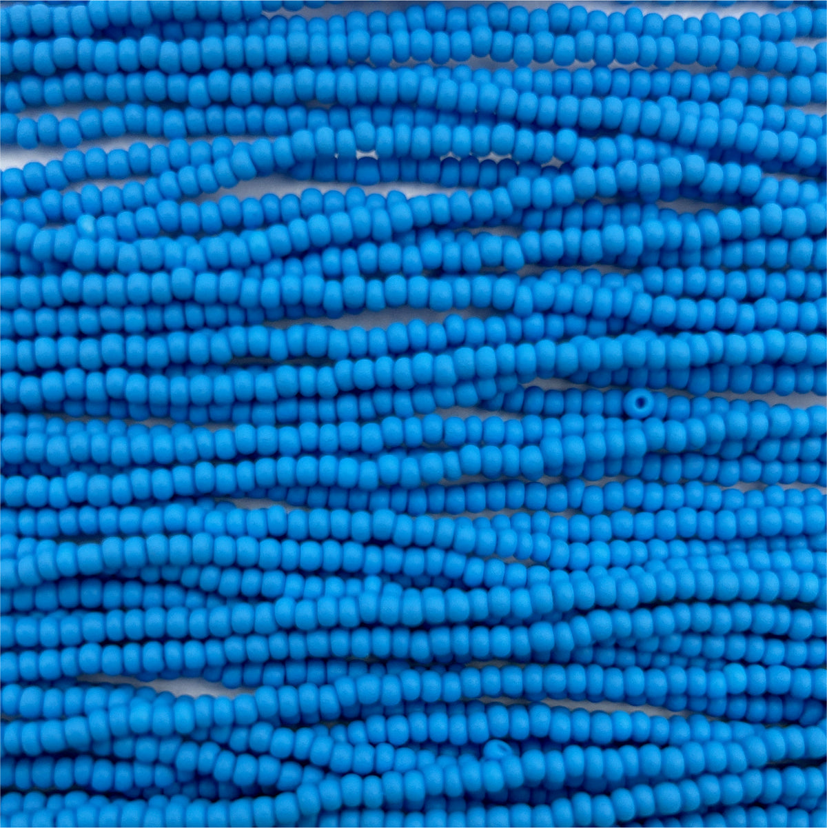Czech 11/0 PermaLux Dyed Chalk Dark Turquoise Matte Strung
