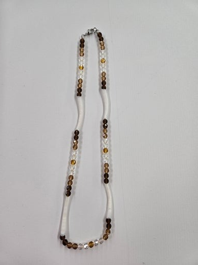 Topaz/Crystal and Dentalium Necklace by Wanetta Thompson