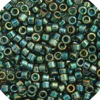 Miyuki Delica 11/0 5.2g Vial Green AB Gold Luster