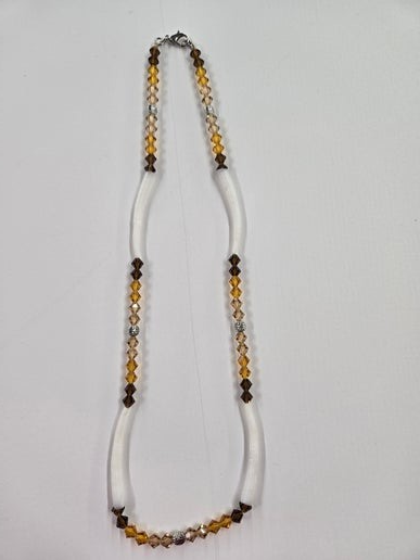 Topaz Bi-Cone and Dentalium Necklace by Wanetta Thompson
