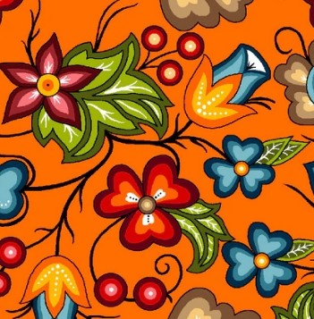 Native Floral-SG2 Orange-By Shannon Gustafson