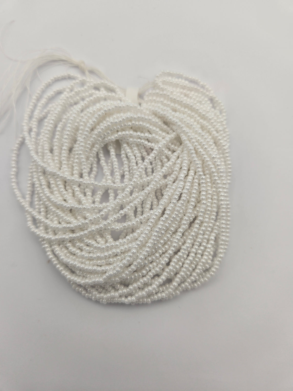 Czech Seed Bead 11/0 Op White Luster Strung