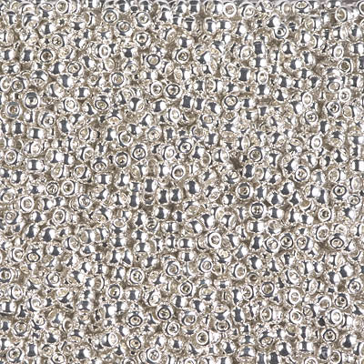 Miyuki Round 15/0 Bright Sterling Plated- 8.2gm/Tb Tube