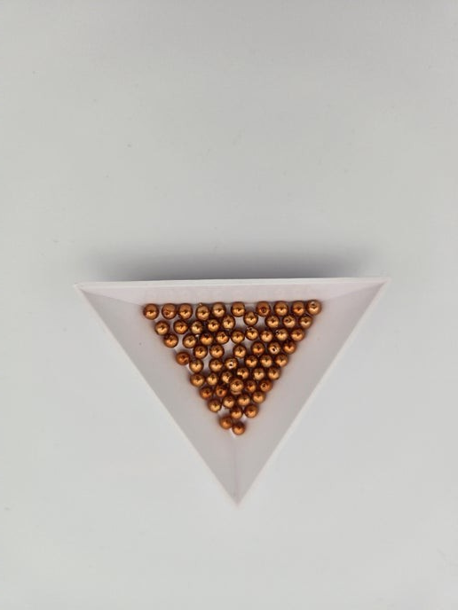 Round Glass Pearls Burnt Orange 4mm
