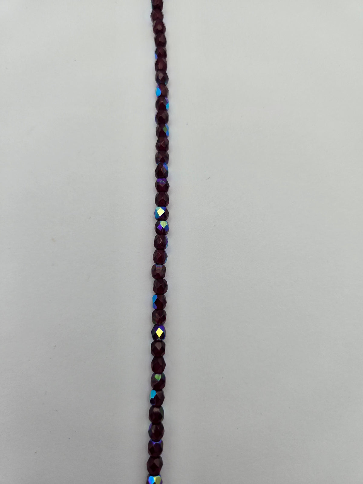 Fire-Polished Glass, Garnet AB, 4mm Faceted Round, Approx. 100 per bag.