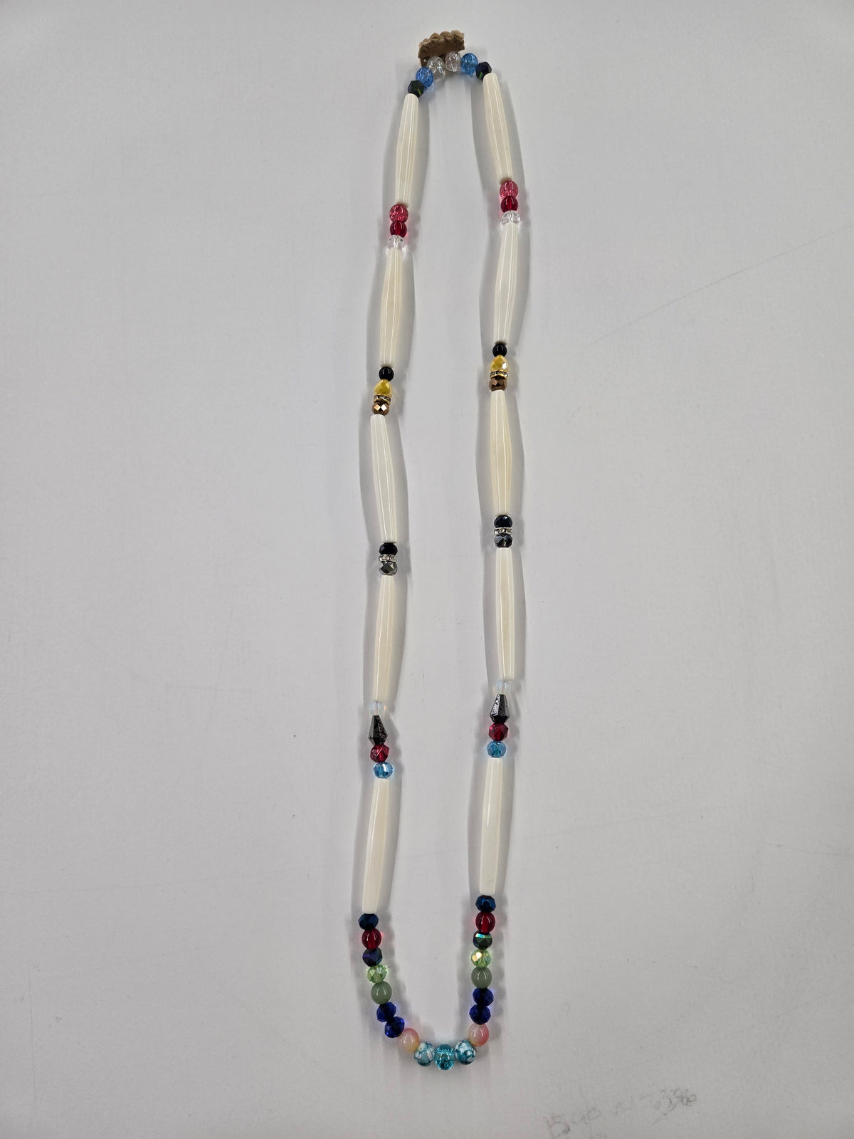 Multi-Color Bead and Bone Necklace by Valerie Phernetton