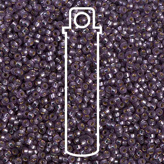 Miyuki Round 15/0 Semi-Matte Silver Line Violet 8.2 Gm/Tb