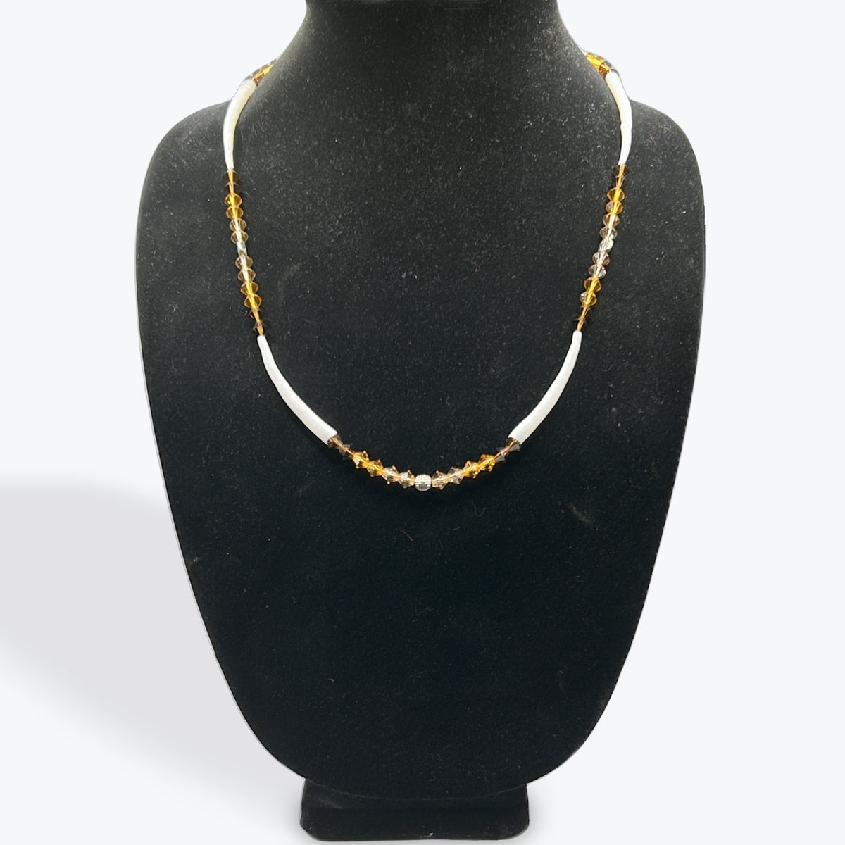 Topaz Bi-Cone and Dentalium Necklace by Wanetta Thompson