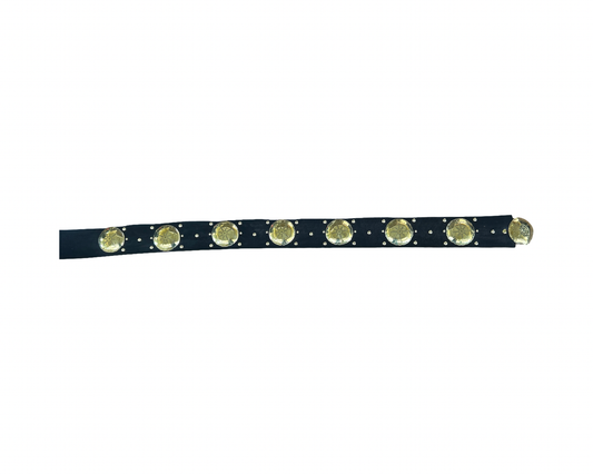 Belt w/round Brass conchos and Buckle XL-Glenda Begay