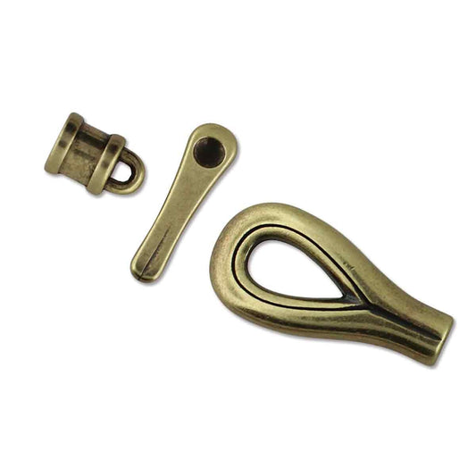 Triple T-Clasp 54x19mm Antique Brass
