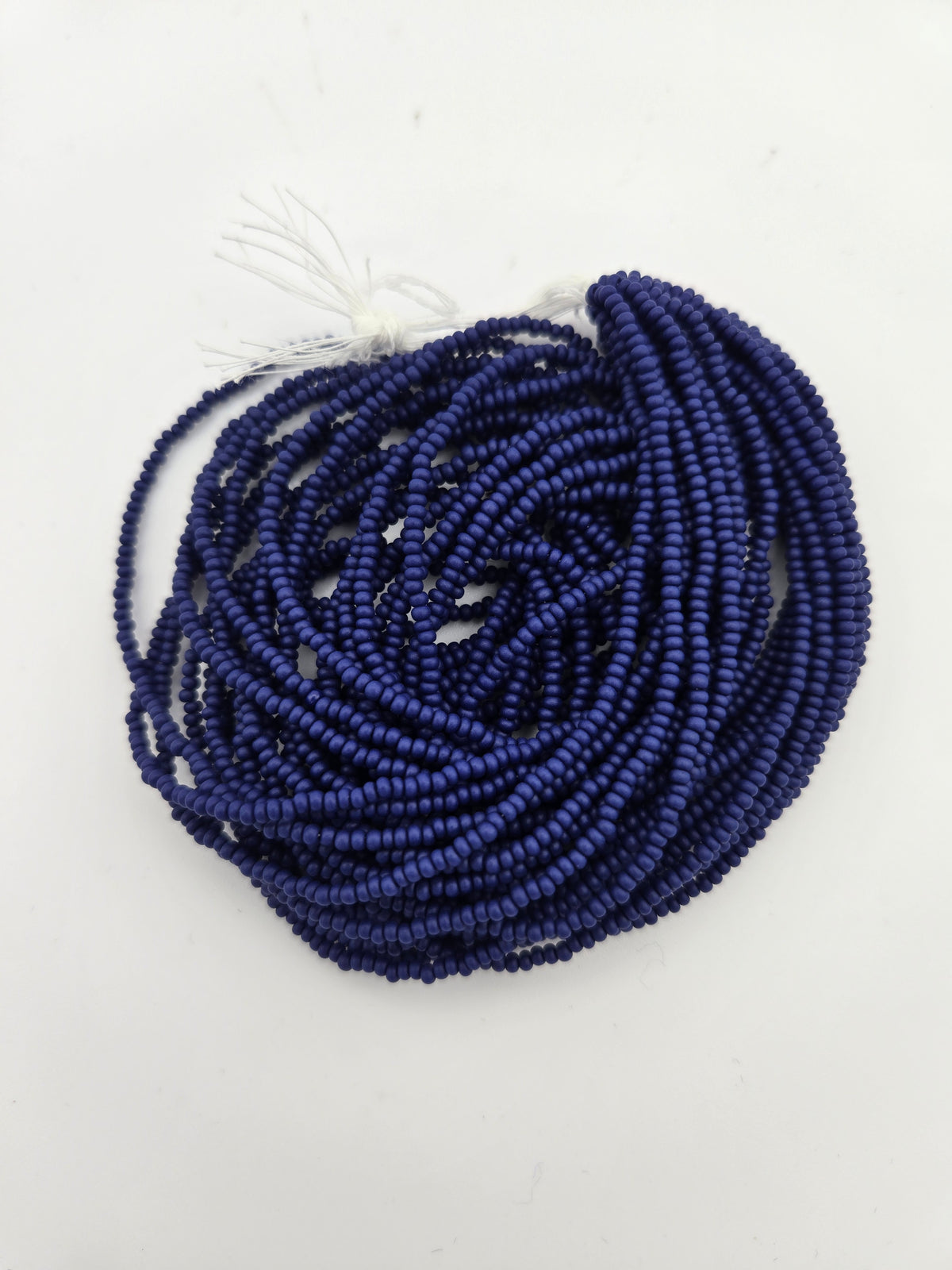 Czech Seed Bead 11/0 Op Navy Matte Natural Strung