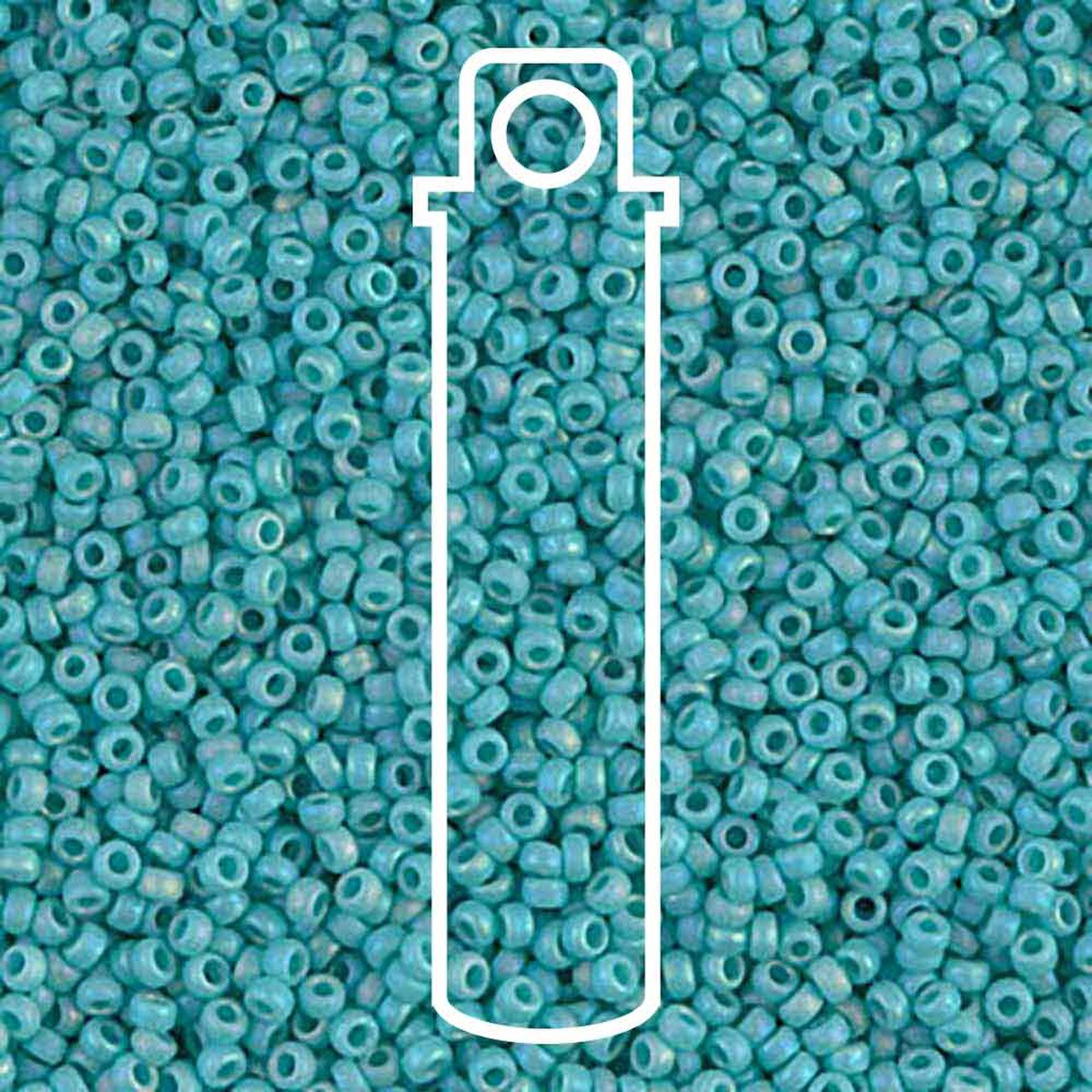Miyuki Round 15/0 Matte Opaque Turquoise Ab  8.2g Tube