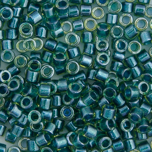 Miyuki Delica 11/0 5.2g Vial Green Teal Sparkle Chartreuse Lined