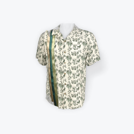 Adult Ribbon Shirt Green/White-Size Medium