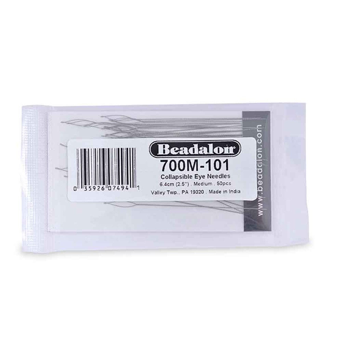 Collapsible Eye Needles, 2.5 in (6.4 cm) Fine 2 Pcs
