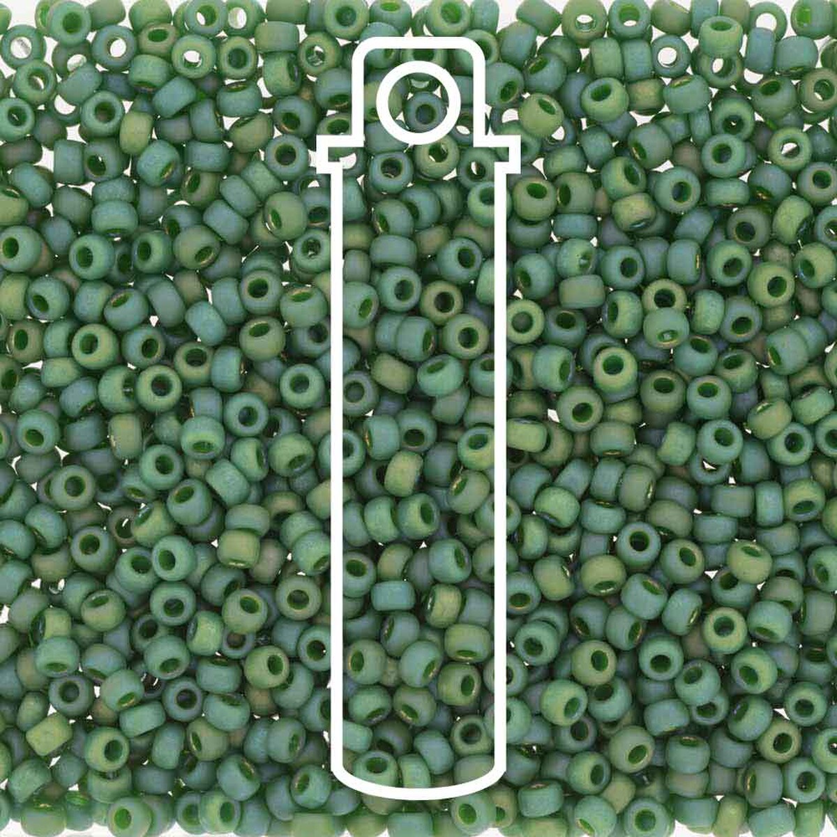 Miyuki Seed Bead 11/0 Frost Opaque Glaze Rainbow Green