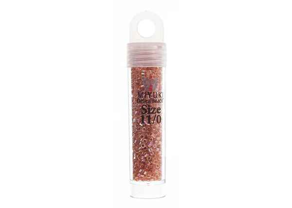 Miyuki Delica 11/0 5.2g vial Peach AB Lined-Dyed