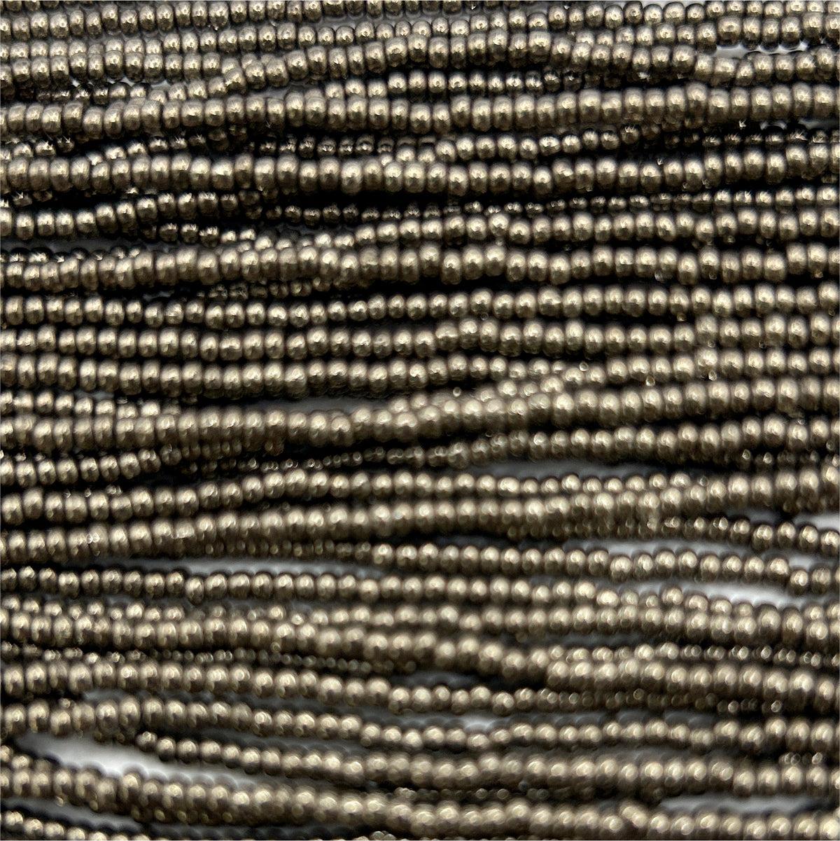 Czech Seed Bead 11/0 Metallic Steel Terra Strung