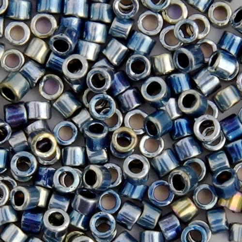 Miyuki Delica 11/0 3.3g Vial Blue Gold AB Plated Palladium