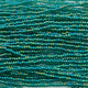 Czech Seed Bead 11/0 Transparent Teal Green AB Strung