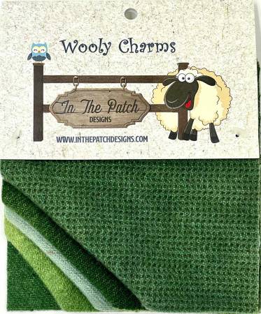 In The Patch Designs Wooly Charms x 5in Greens 5ct Pre Cut
