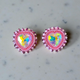 Beaded Earrings, Pink Heard by Katrina Leosa