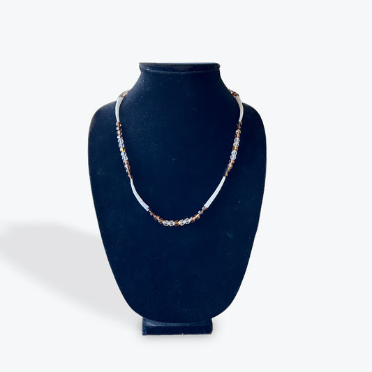 Topaz/Crystal and Dentalium Necklace by Wanetta Thompson