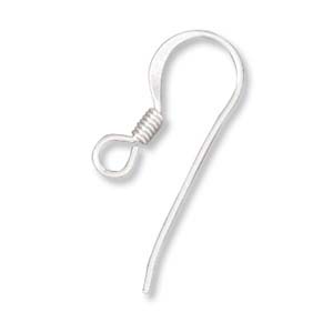 Hook Ear Wire 25mm W/2MM Ring and Coil (2 pair)