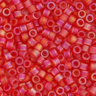 Miyuki Delica 11/0 5.2g Vial Red Orange Transparent AB Matte