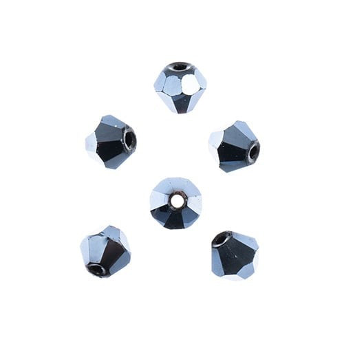 Bicone 4mm Opaque Gunmetal Luster