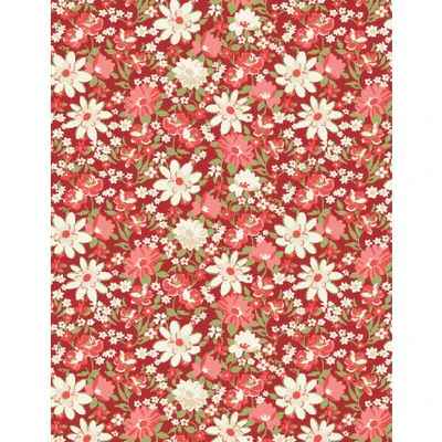 CF Sentiments Red Packed Floral Yardage