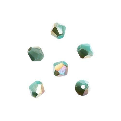Bicone 4mm Op. Turquoise w/ Half Champagne Luster