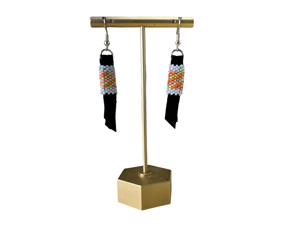 Beaded Sunset Pastel Dangle Drop Earrings (Kerissa Morrin