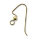 Hook Ear Wire 22mm Ear Wire W/3mm Bead Gold Plated 144/B