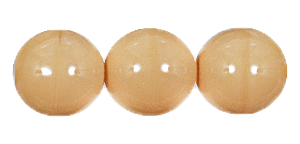 Glass Beads 6mm Op Beige Round Smooth