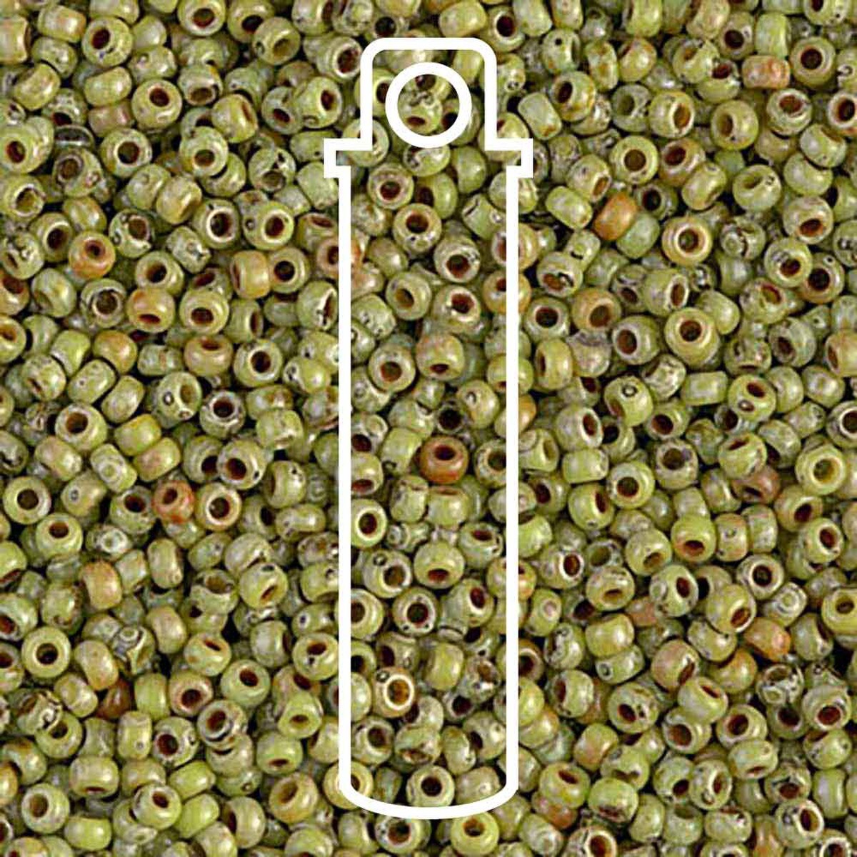 Miyuki Seed Beads 11/0 Picasso Chartreuse 23 Gram Tube