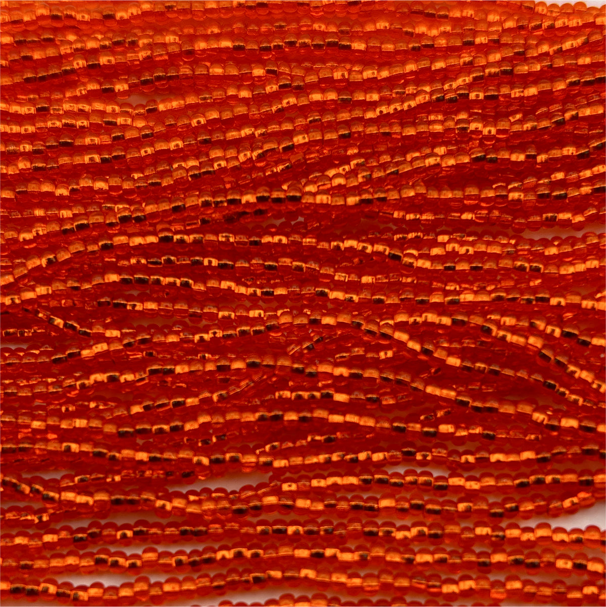 Czech Seed Bead 11/0 S/L Orange Strung Square Hole