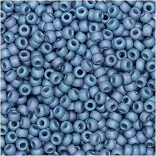 Miyuki Seed Beads 11/0 Matte Metallic Steel Blue Luster