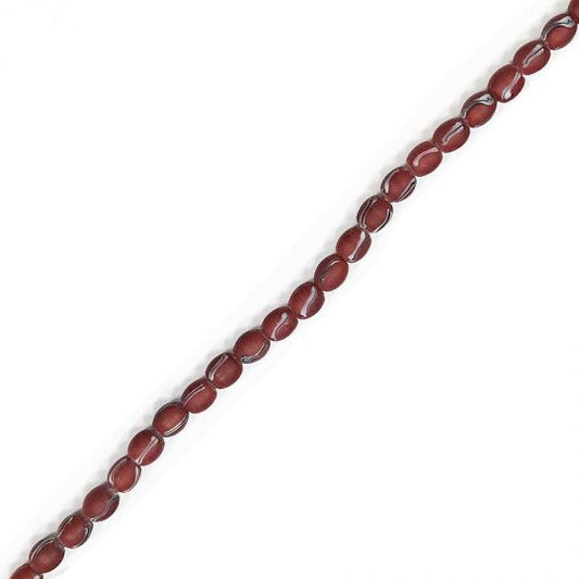 Reproduction Brick Oval Stripe Trade Beads 10x12mm Reproduction Brick Oval Strung