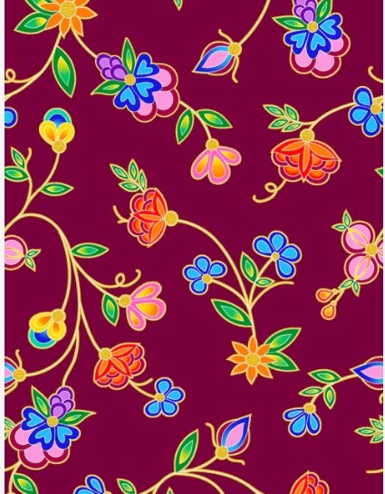 Koko Blooms Maroon by Tamara Malcom